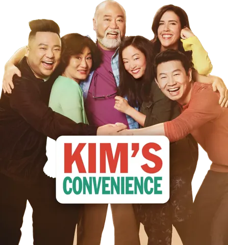 Promotional photo of the cast of the sitcom Kim's Convenience