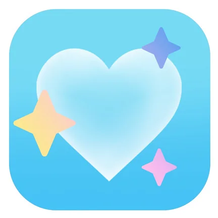 Life Unfolded app icon: a glossy blue heart with sparkles