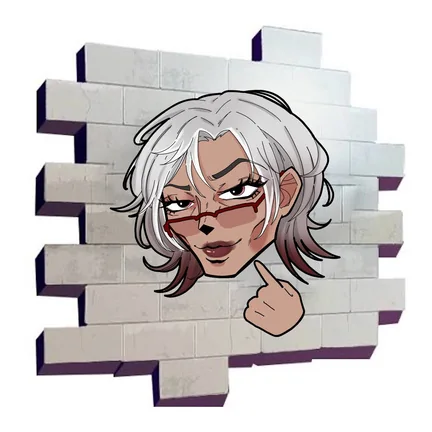 Fortnite spray: Cadence peeking over a brick wall