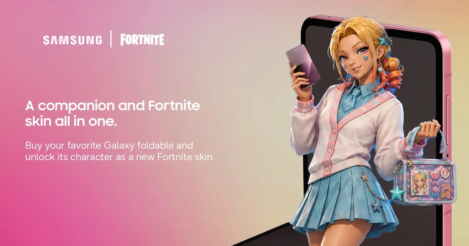 Samsung x Fortnite banner featuring Bea