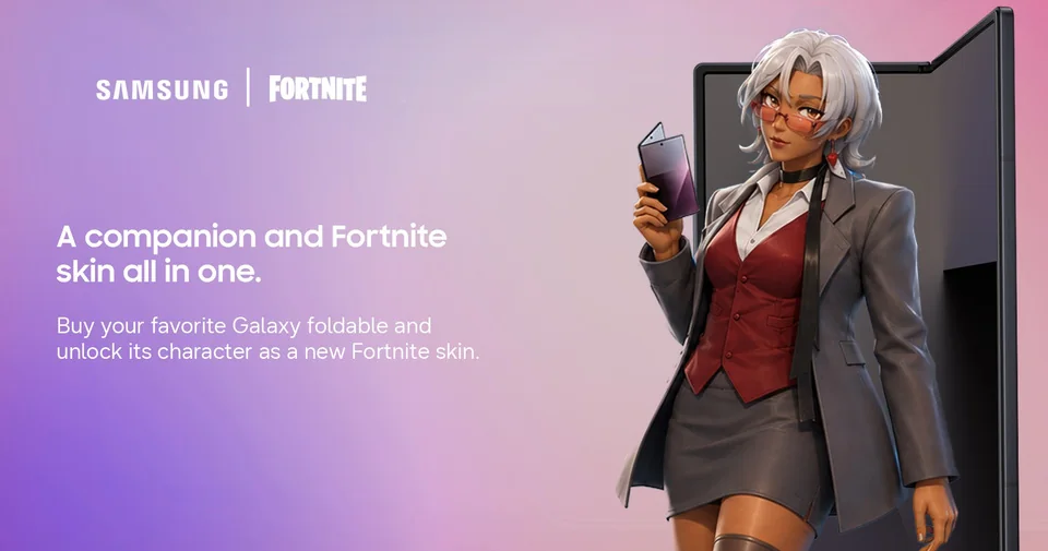Samsung x Fortnite banner featuring Cadence