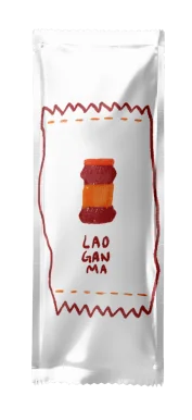 Lao Gan Ma foil packet mockup