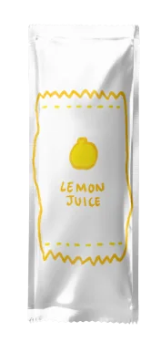 Lemon Juice foil packet mockup